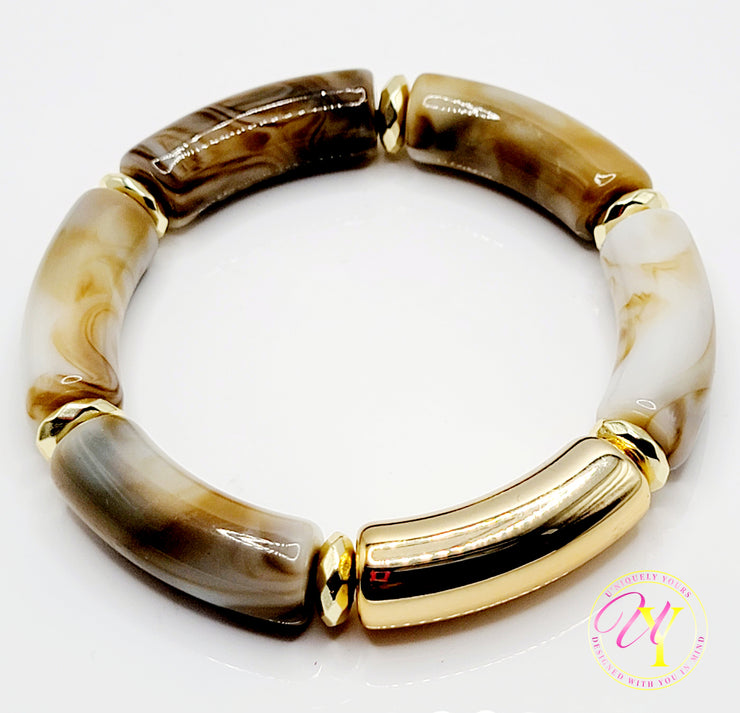 Caramel Swirl Tube Bracelet