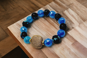 Hues of Blues Beaded Bracelet