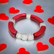 Red Crystal Tube Bracelet