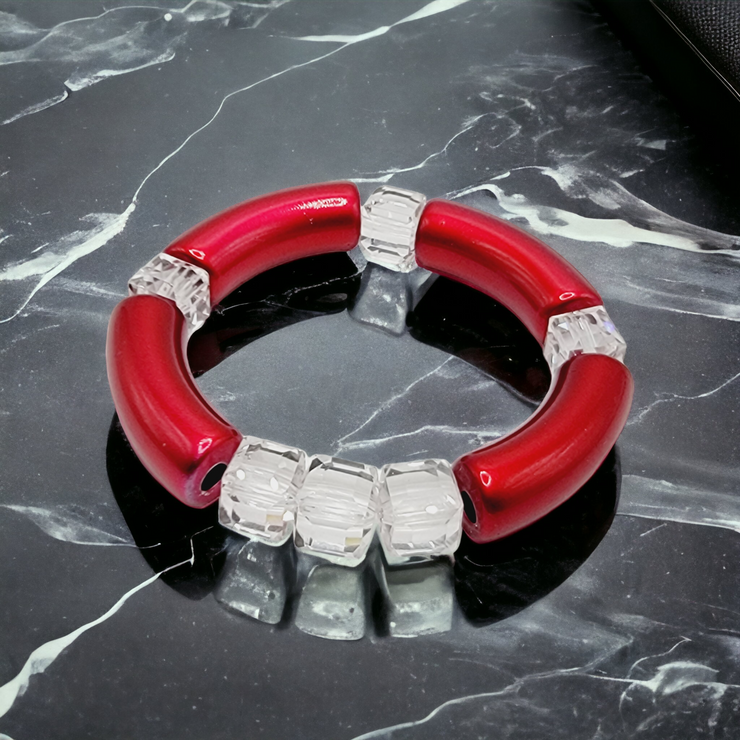 Red Crystal Tube Bracelet