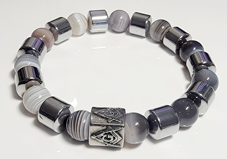 Grey Masonic Designer Bracelet