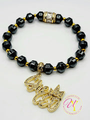 Gold and Gun Metal Hemetite Beaded Breaclet