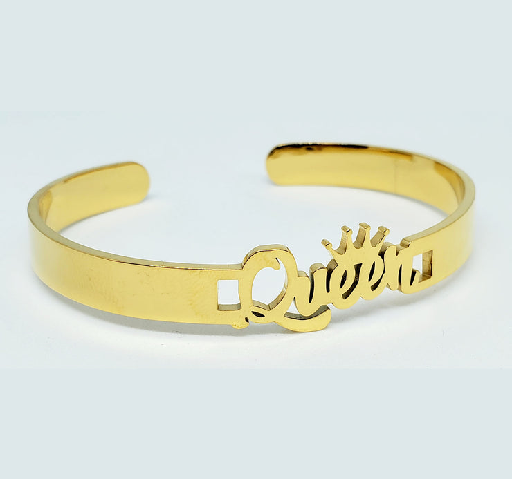 Gold QUEEN Bangle